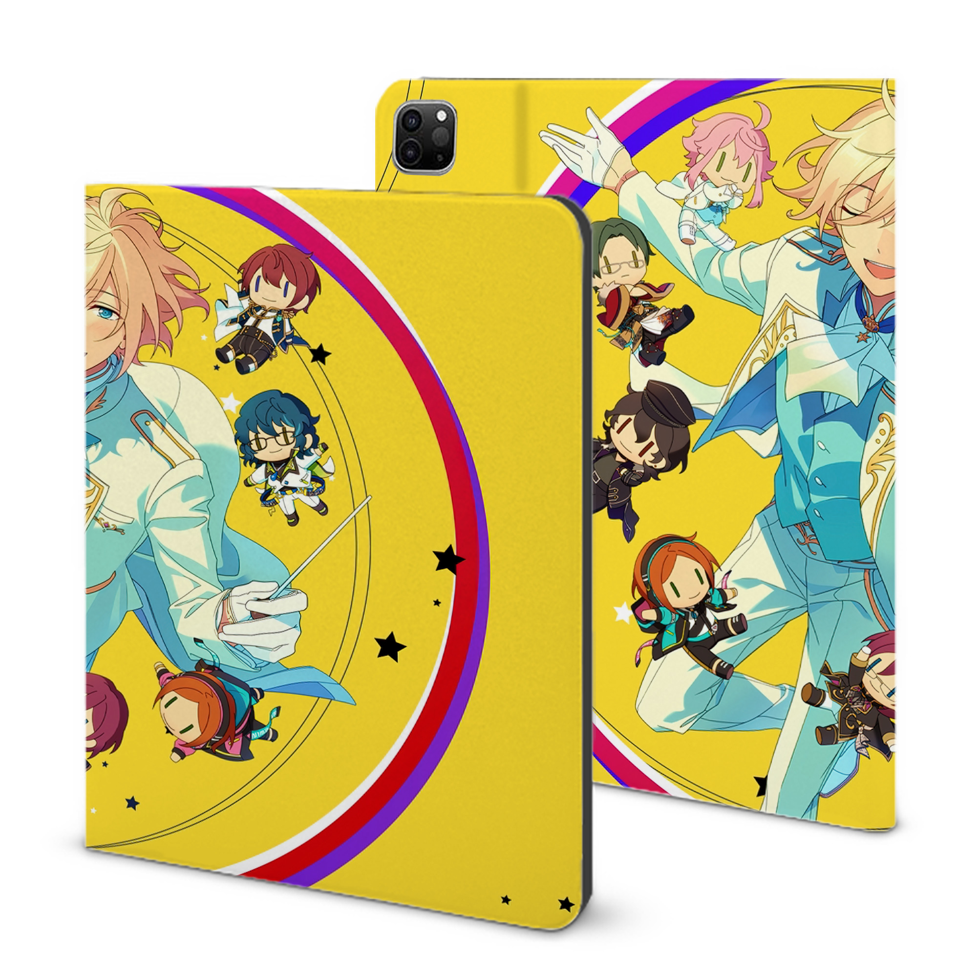 （画像用） あんさんぶるスターズ! Ensemble Stars IPad ケース ブック型 PUレザー TPU 耐衝撃 軽量 薄型 ペン収納なし 全面保護 IPad 各モデル対応